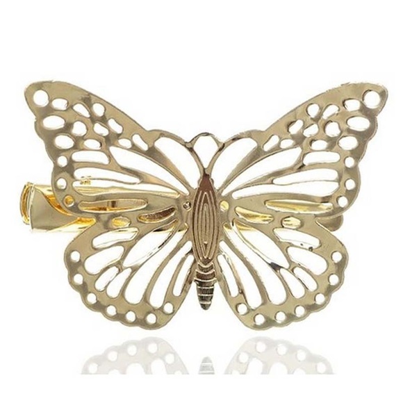 Boho Beautiful Gold Butterfly Hair Clips - Picture 4 of 12